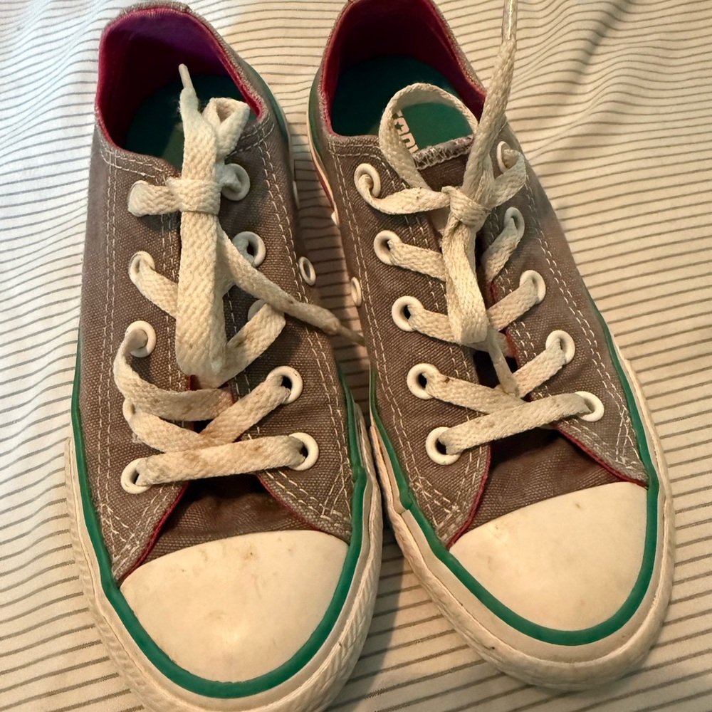 Converse Gray and White Low-Top Sneakers